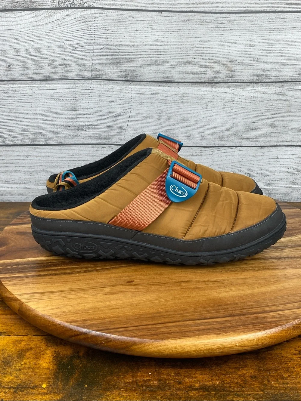 Chaco Ramble Puff Clog Retro Camel Brown Cozy Slip On Shoe Men’s Size 12